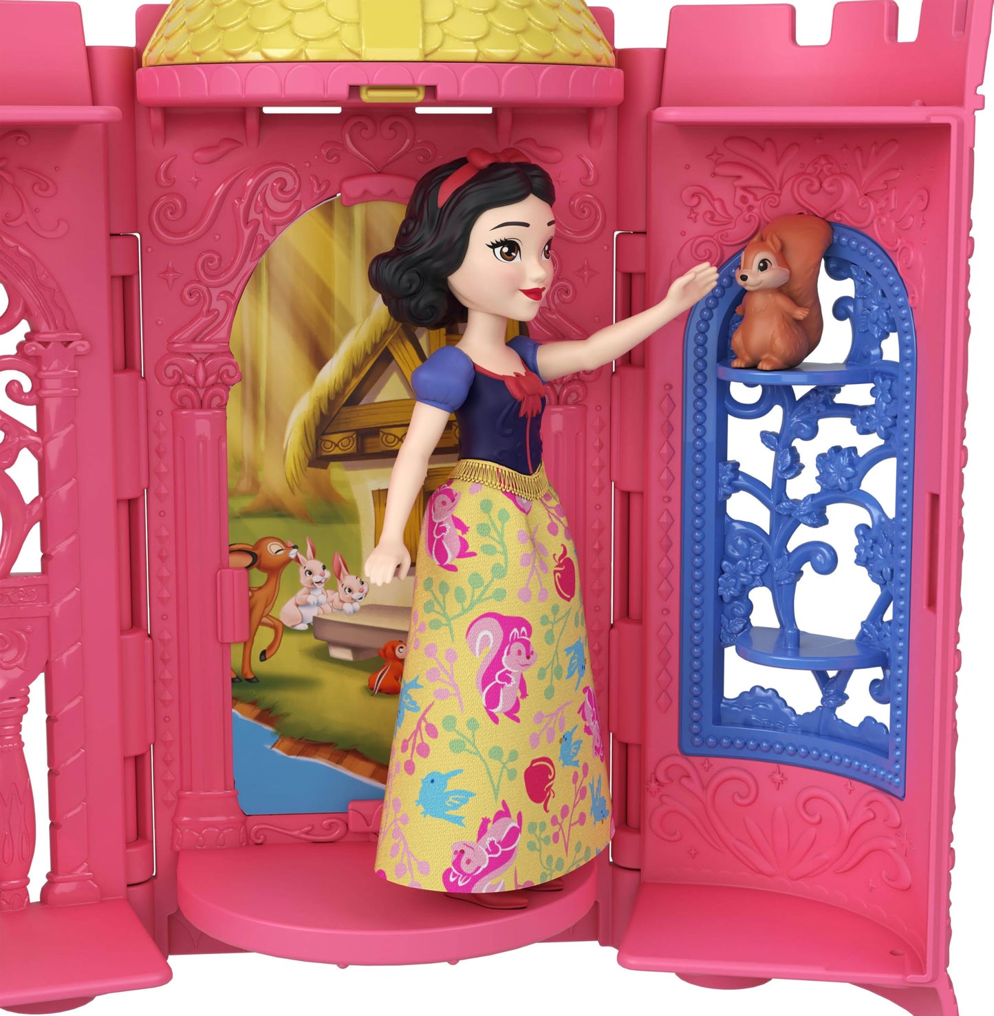 Mattel Disney Princess Tower Surprise Small Dolls & Accessories, Stacking Playsets with 4 Surprises & Friend from Disney Movies (Styles May Vary)