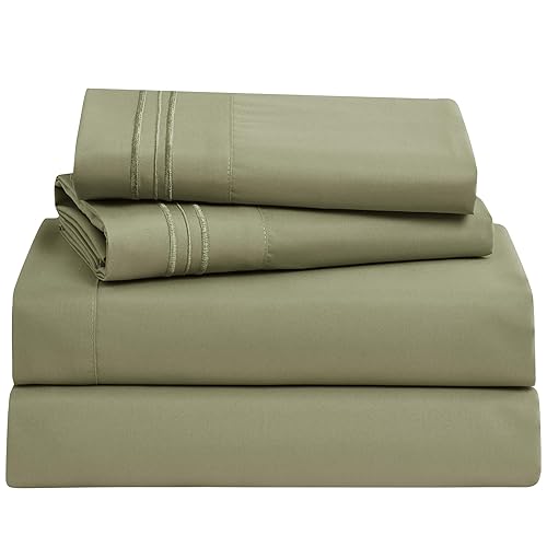 Clara Clark Bed Sheets, Premier 1800 Series 4 Piece Bed Sheet Set, Deep Pocket, Wrinkle, Fade, Stain Resistant, Luxury Soft Bedding Sheets &
