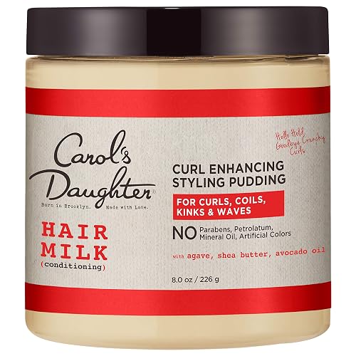 Carol’s Daughter Hair Milk Styling Pudding for Curls, Coils and Waves, with Agave and Avocado Oil, Paraben Free Defining Curl Cream, 8 oz