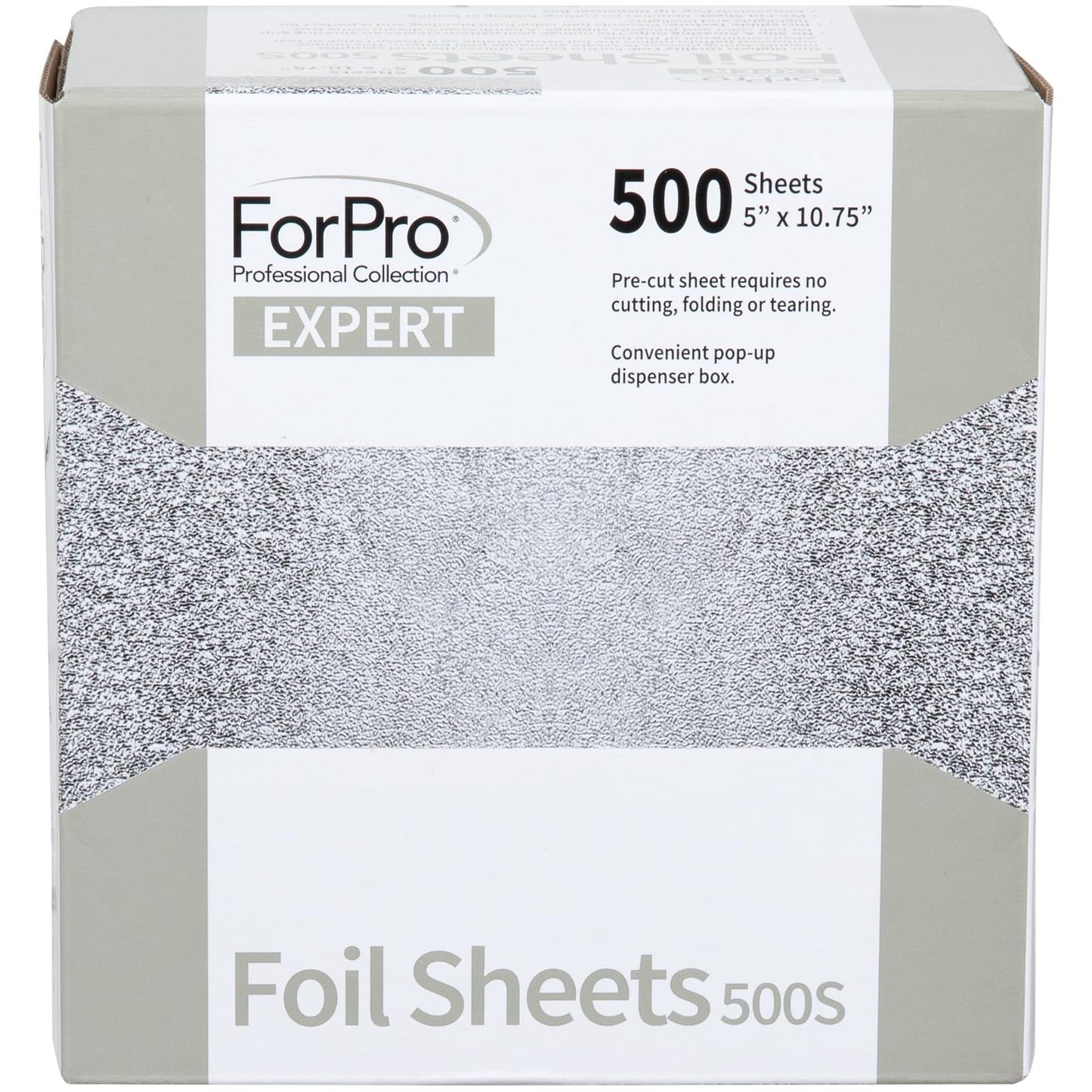 ForPro Professional Collection Expert Embossed Foil Sheets 500S, Aluminum Foil, Pop-Up Foil Dispenser, Hair Foils for Color Application