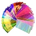 Beaute Galleria 24 Pieces Mixed Colors Nail Art DIY Holographic Shattered Broken-Glass Reflective Mirror Shard Effect Rainbow Thin Iridescent