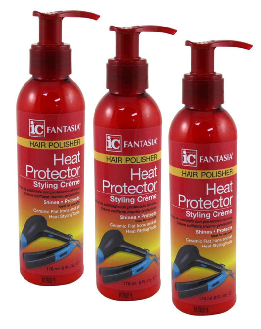 Fantasia Ic Heat Protector Styling Cream Polisher 6 Ounce (Pack of 3)