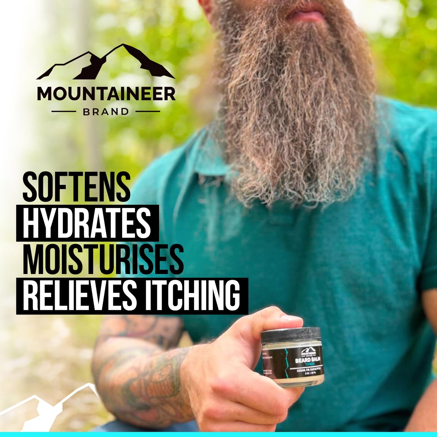 Mountaineer Brand Natural Beard Balm with Timber Scent | Scents Inspired by Nature | Beard Butter for Men | Leave in Condidtioner | Hydrates, Softens