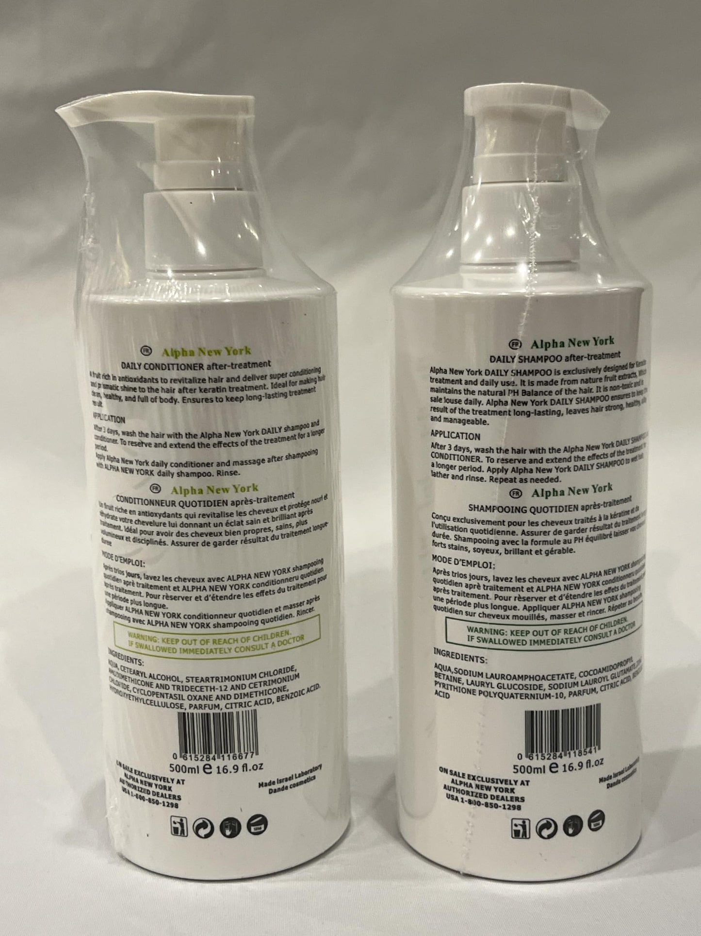 Daily keratin Shampoo & Conditioner hair repair Set by Alpha New York 500ml