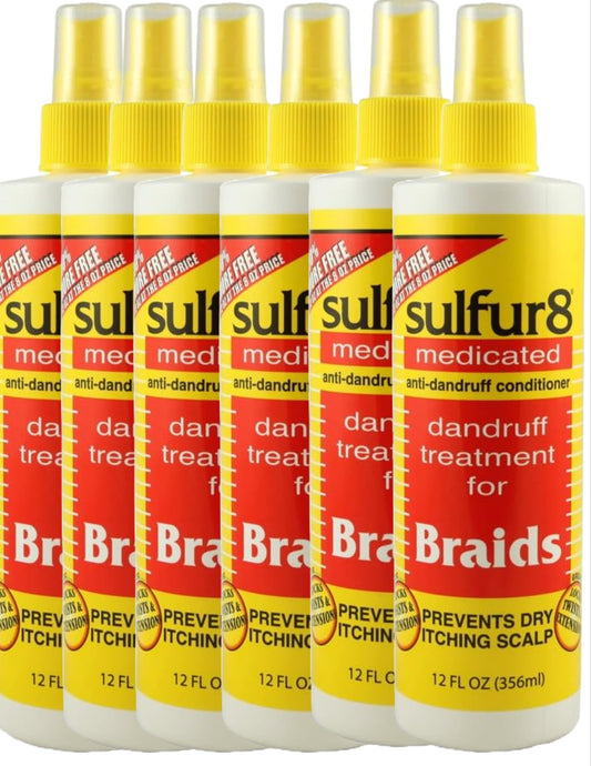 Sulfur8 Dandruff Treatment For Braids 12 Ounce Spray (Pack of 6)
