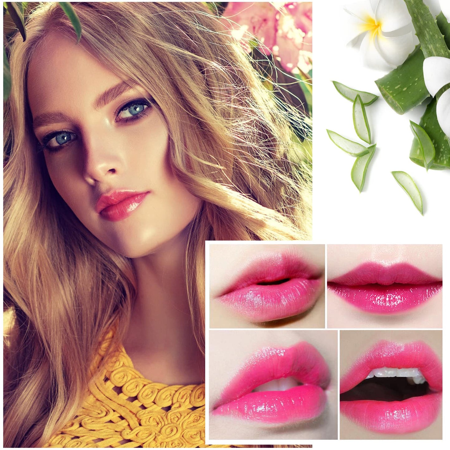 LZYLLS 6 Pack Aloe Vera Lipstick,Long Wear Nourishing Lip stick,Waterproof Moisturizing Color Changing Lip Balm Lipstick,Lip Gloss,Magic Temp Color
