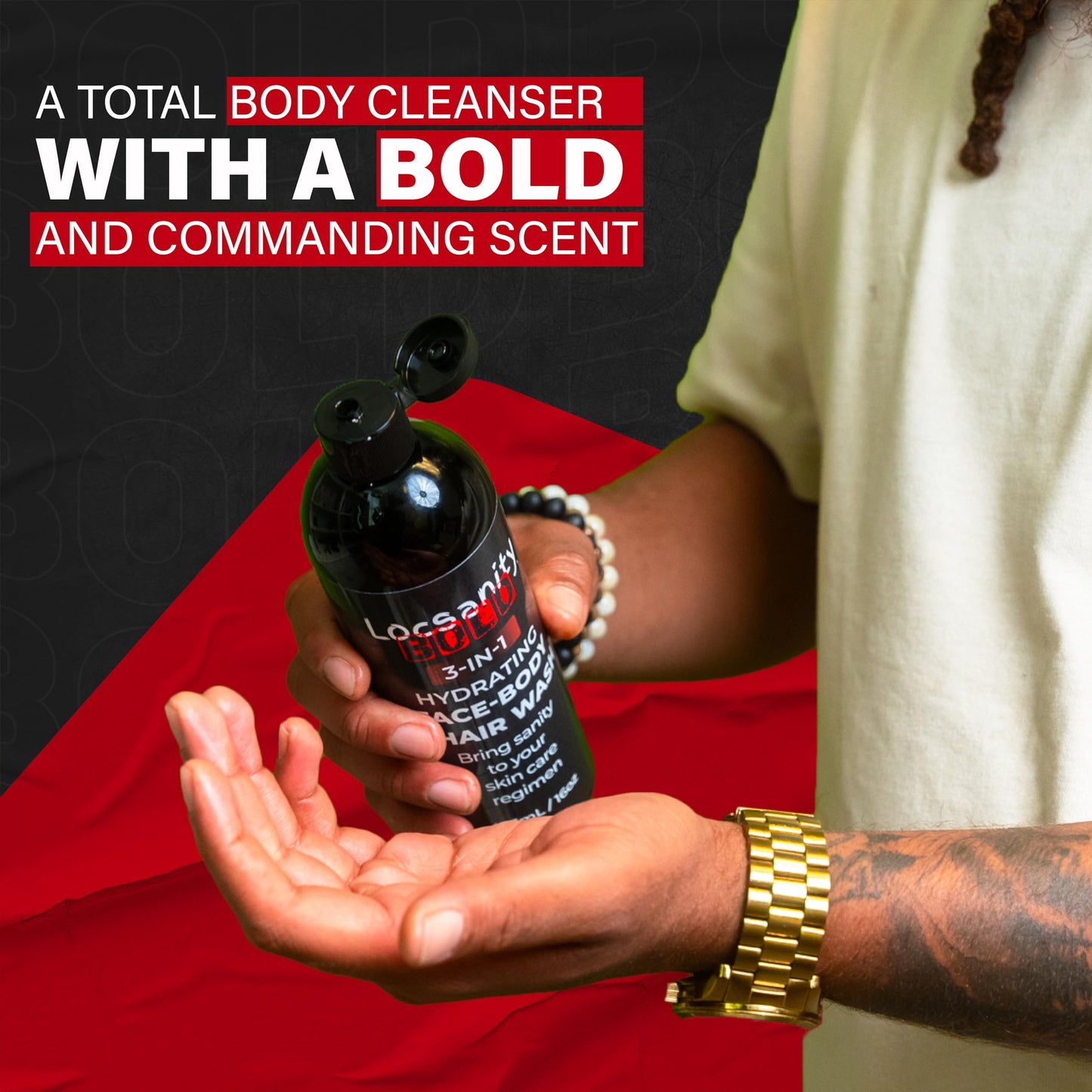 Locsanity BOLD 3-in-1 Men’s Hydrating Face, Body, and Hair Wash Beauty & Personal Care Locsanity