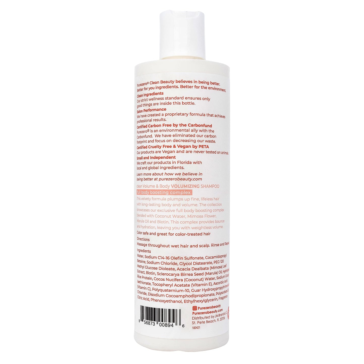Purezero Volumizing Shampoo and Conditioner Set - Add Volume & Body - Zero Sulfates/Parabens/Dyes -100% Vegan & Cruelty-Free - Great for Color Treated