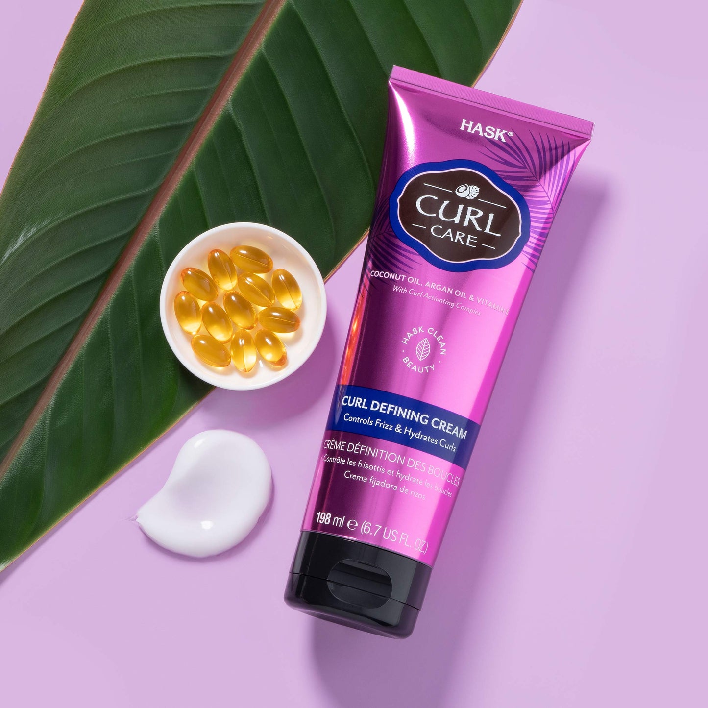 HASK Hair Cream - Curl Care Defining Cream 2 Piece Bundle, vegan, cruelty-free, color safe, free from gluten, sulfates, and parabens
