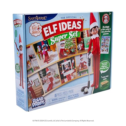 The Elf on the Shelf 24-Day Super Set Official The Elf on the Shelf Ideas for 24 Days of Elf Magic - 80+ Props, MagiFreez Standing Pants and Calendar…