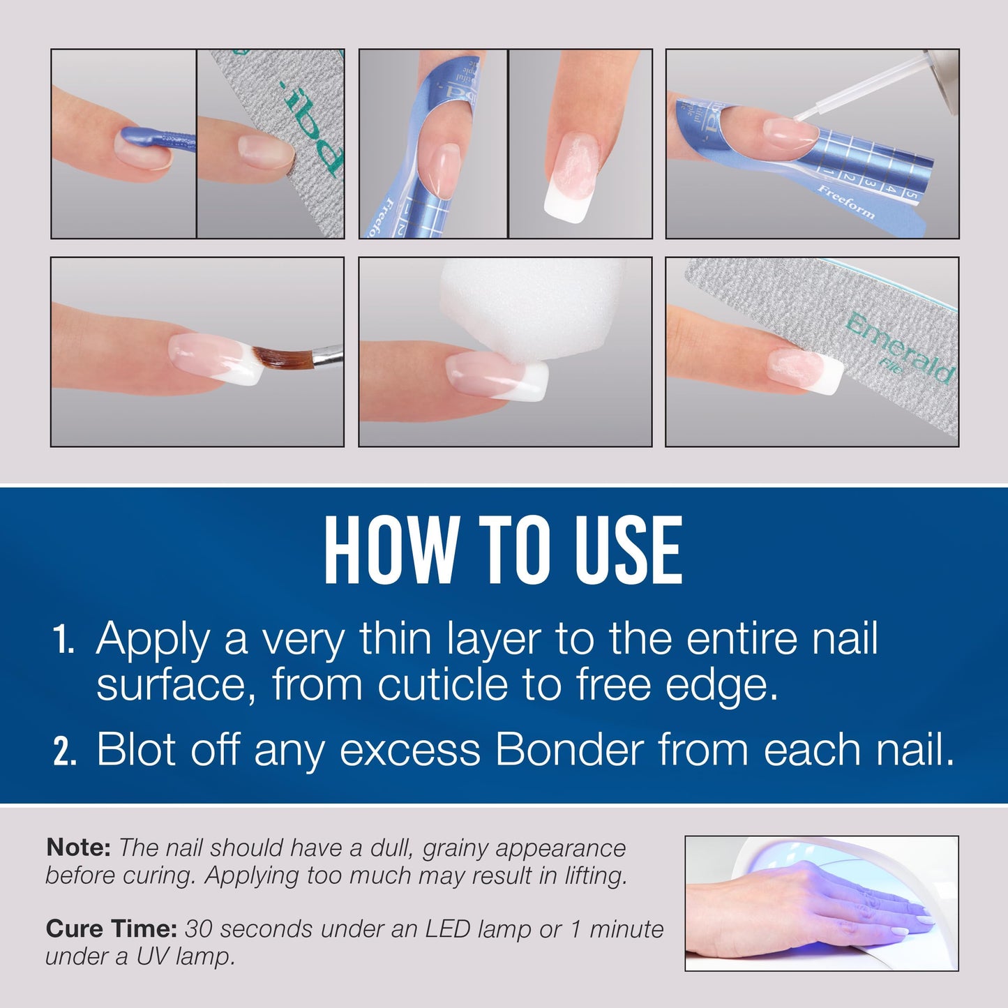 IBD LED/UV Bonder - Nail Primer for Gel Polish and Acrylic Nails, Nail Bonder for Long-Lasting Adhesion, 0.5 oz