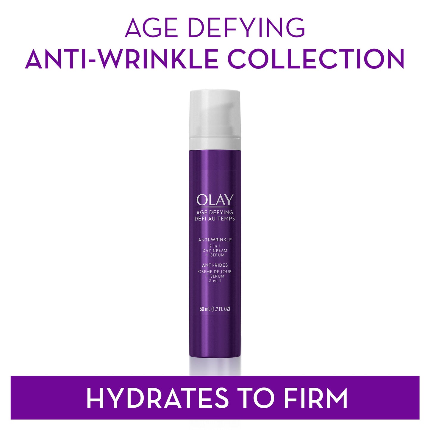 Wrinkle Cream by Olay Age Defying 2-in-1 Anti-Wrinkle Day Cream Plus Serum, 1.7 Fluid Ounce
