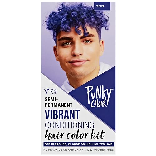 Punky Colour Box Kit Violet Semi Permanent Hair Color - Vegan, Cruelty-Free Conditioning Hair Dye, Lasts Up to 35 Washes