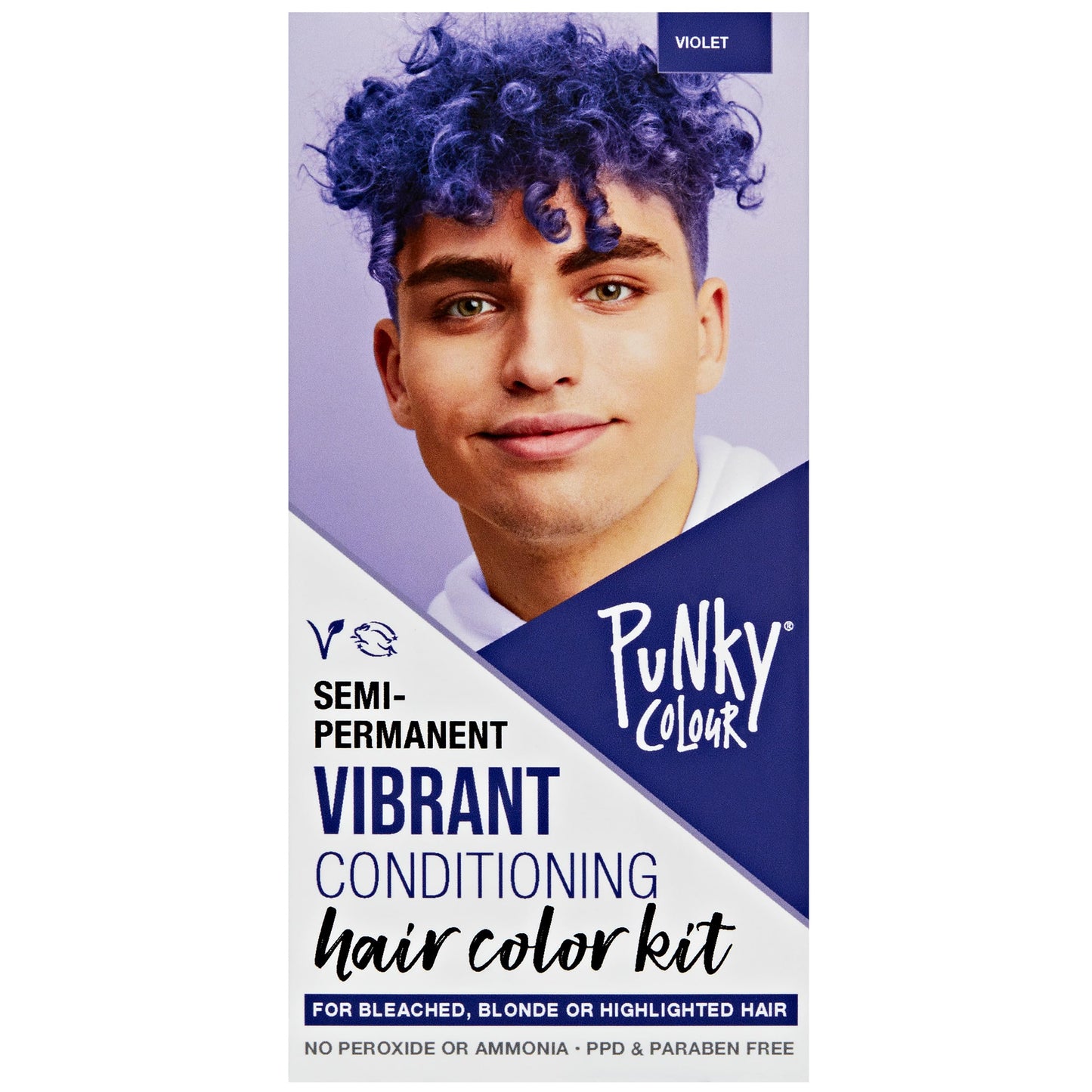 Punky Colour Box Kit Violet Semi Permanent Hair Color - Vegan, Cruelty-Free Conditioning Hair Dye, Lasts Up to 35 Washes