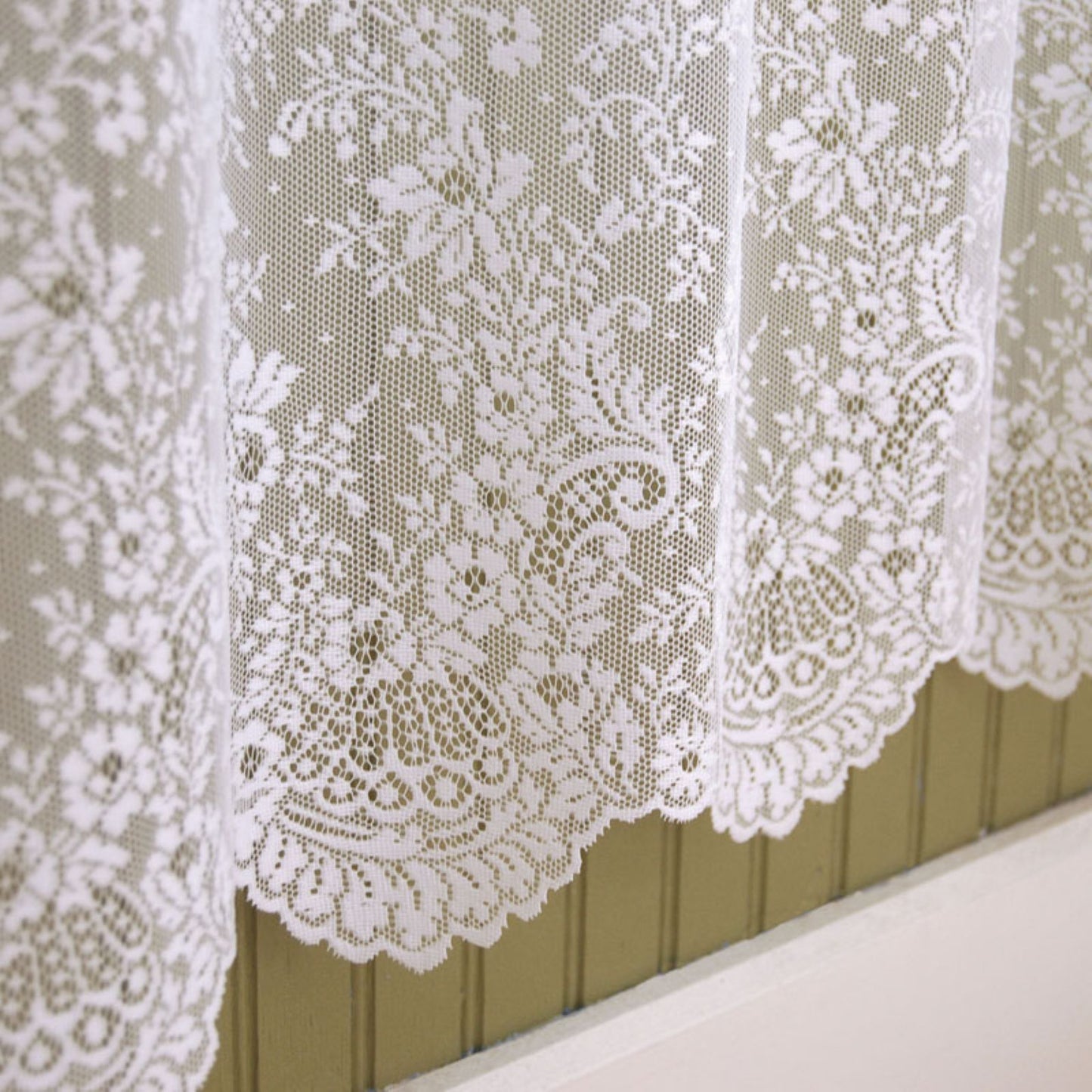 Heritage Lace, Ecru Floret 72x72 Shower Curtain, 72 inch Wide by 72 inch Drop (6290E-OC)