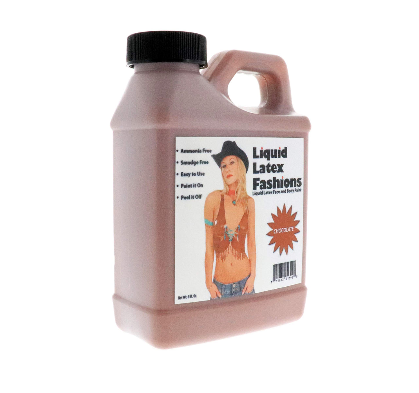 Chocolate 8 Oz - Liquid Latex Body Paint, Ammonia Free No Odor, Easy On and Off, Cosplay Makeup, Creates Professional Monster, Zombie Arts