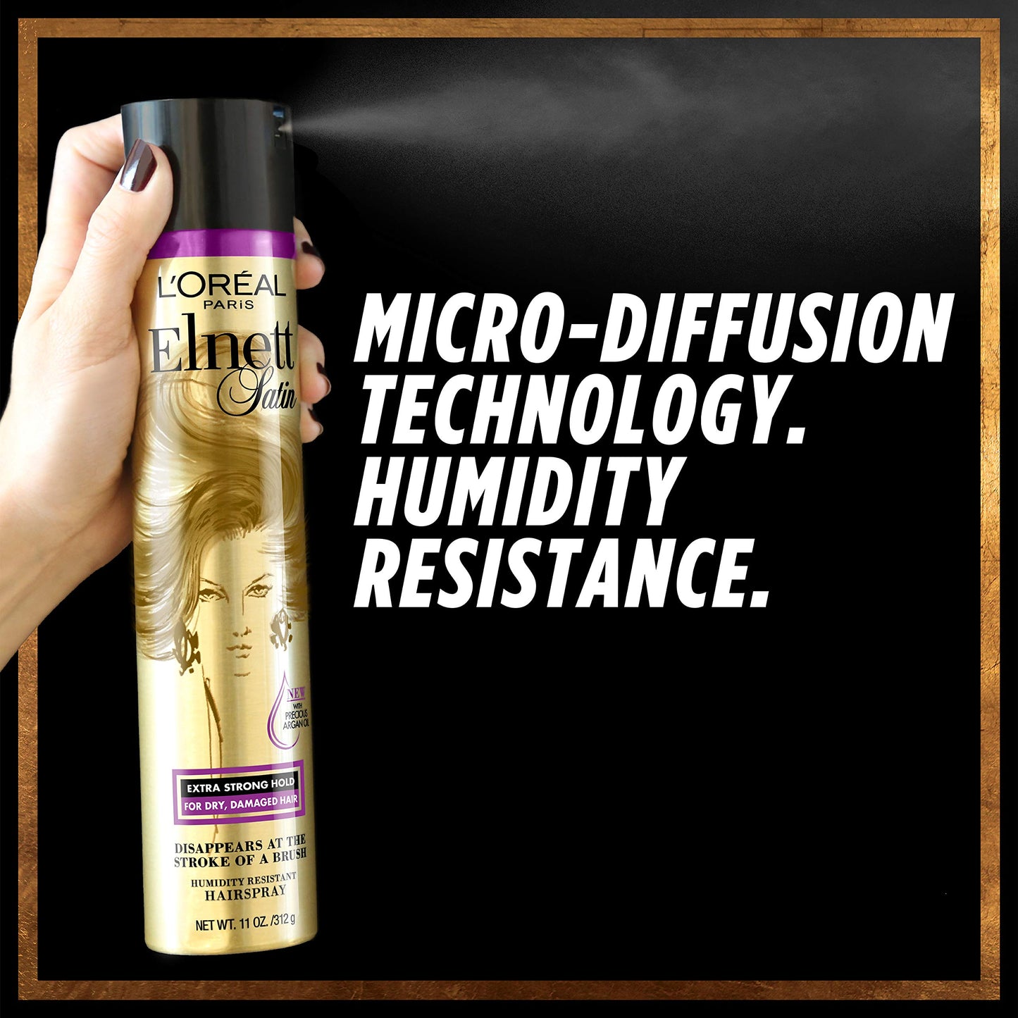 L'Oreal Paris Elnett Satin Extra Strong Hold Hairspray 11 Ounce (1 Count) (Packaging May Vary)