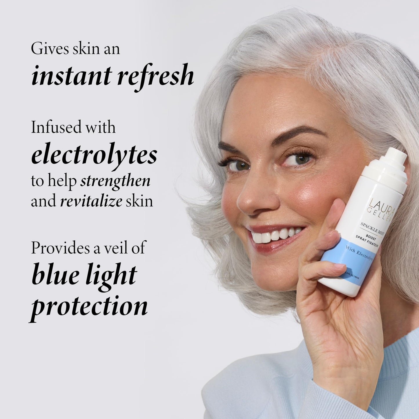 LAURA GELLER NEW YORK Spackle Mist Boost Setting Spray with Electrolytes - Long-Lasting Makeup Spray with Blue Light Protection - Dewy Skin Makeup