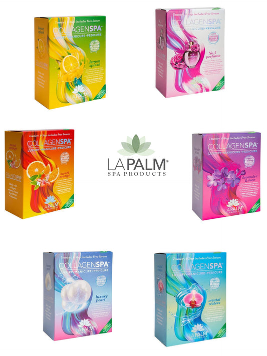 La Palm Collagen Spa Luxury Manicure and Pedicure with Collagen Bubble Crystals - Mix of 6 Scents