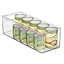 iDesign Plastic Stackable Pantry Bin with Handles for Cabinets or Fridge, Clear, Made in USA