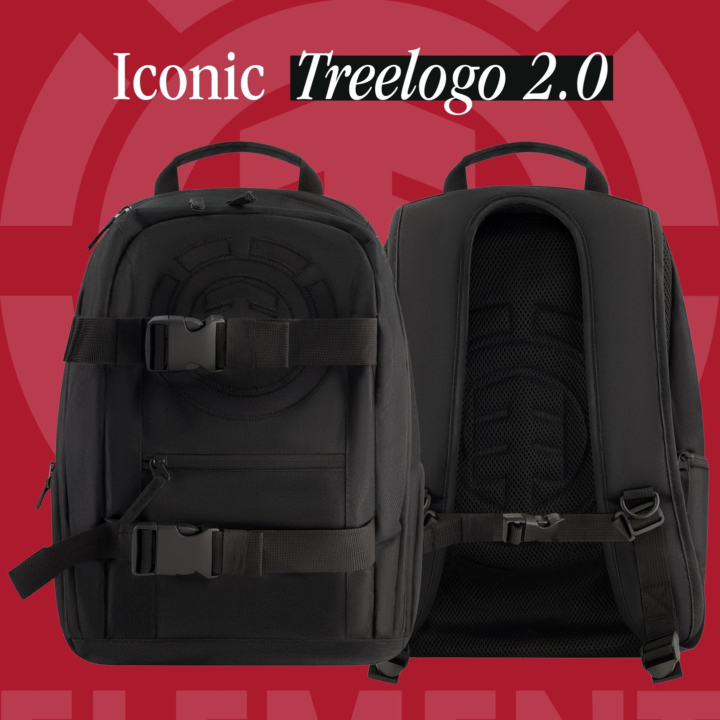 Element Mohave Backpack, 15 Inch Laptop Bag, Padded Computer Bag for Commute or Travel, Black