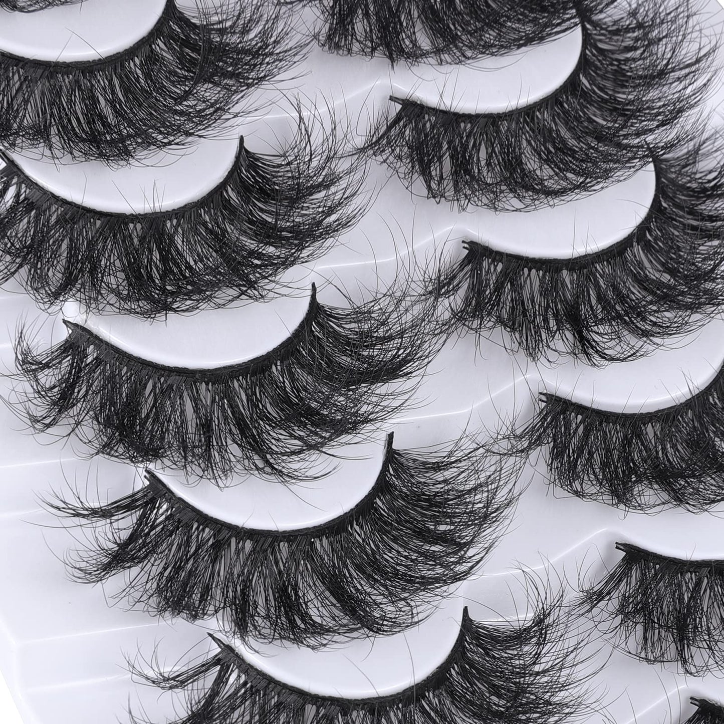 Mebver False Eyelashes Cat Eye Lashes Faux Mink Lashes Natural Look Fluffy Wispy Lashes That Look Like Extensions Pestañas Postizas D Curl Lash Strips
