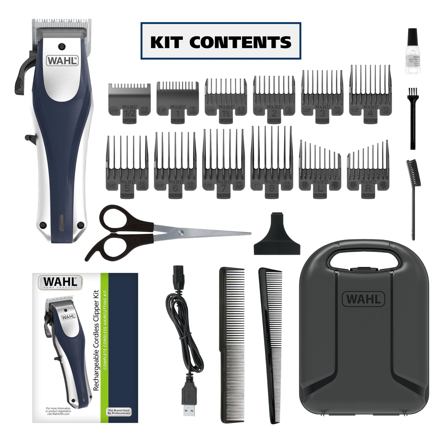 Wahl Lithium Ion Pro Rechargeable Cordless Hair Clippers for Men, Woman, & Children with Smart Charge Technology for Convenient at Home Haircutting Beauty and Personal Care Wahl