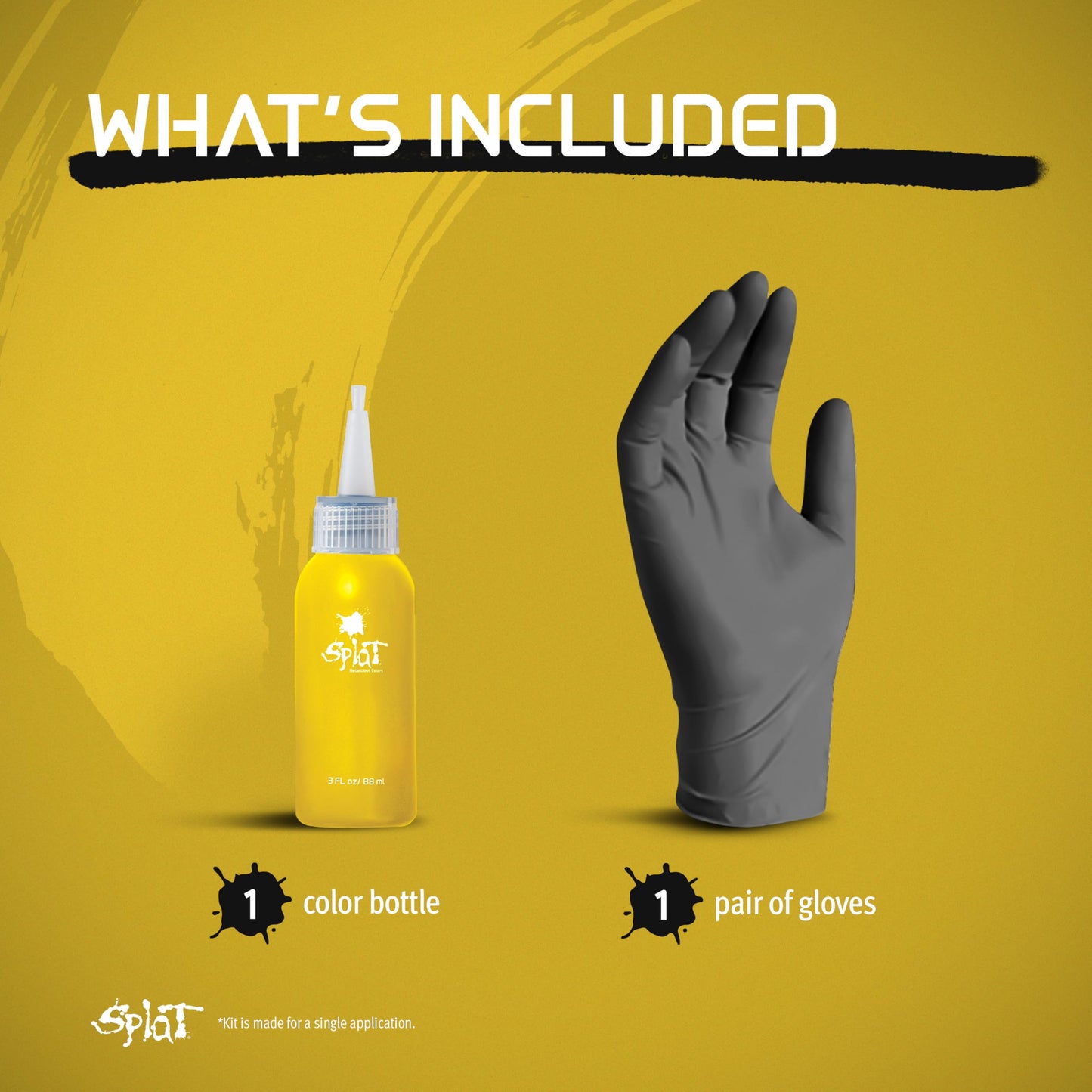 SPLAT - Lemon Drop, Semi-Permanent Hair Color (Yellow) Complete Kit with Bleach & Gloves