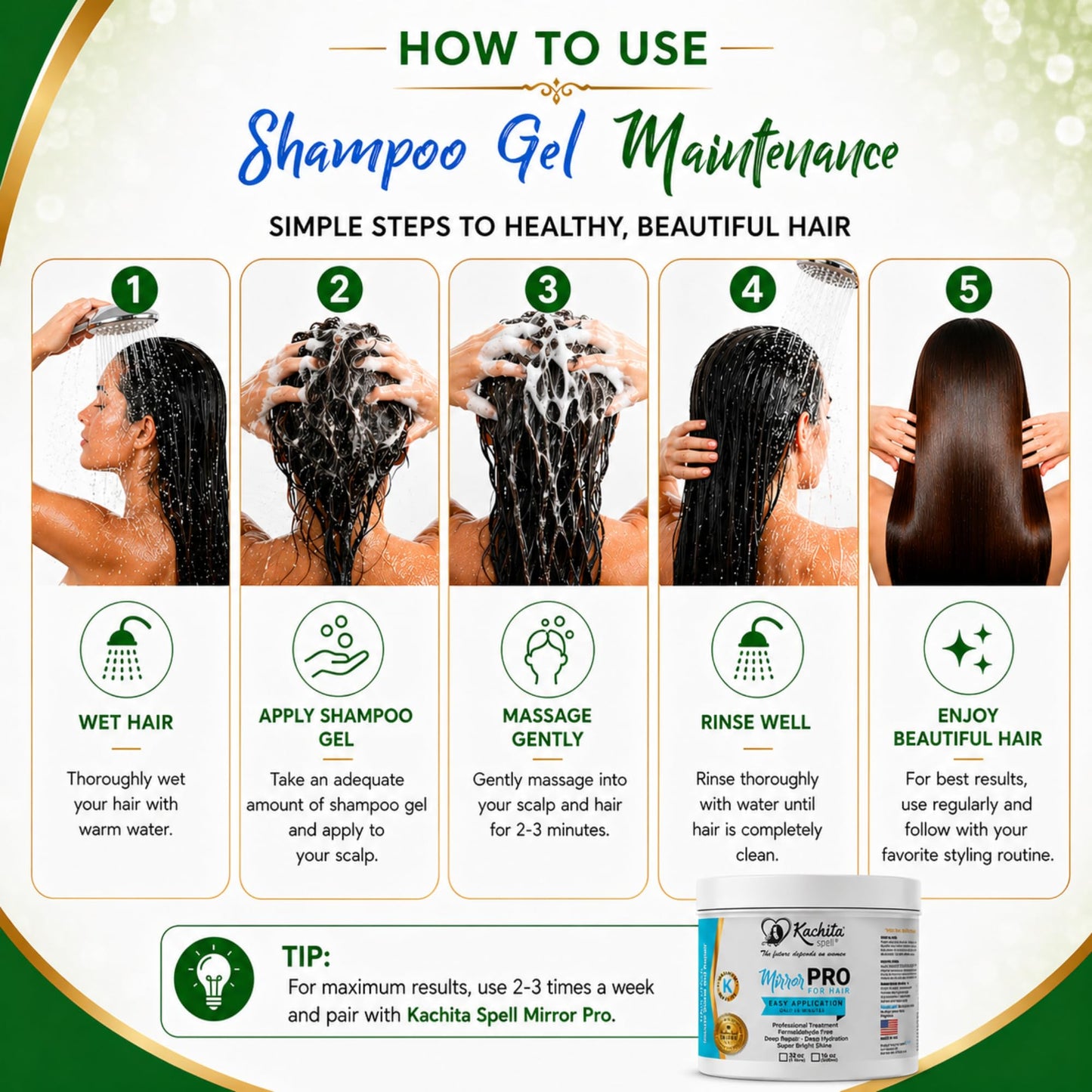Kachita Spell Shampoo Conditioner for Keratin Treatments Sulfate Free No Paraben K-Shield 16oz