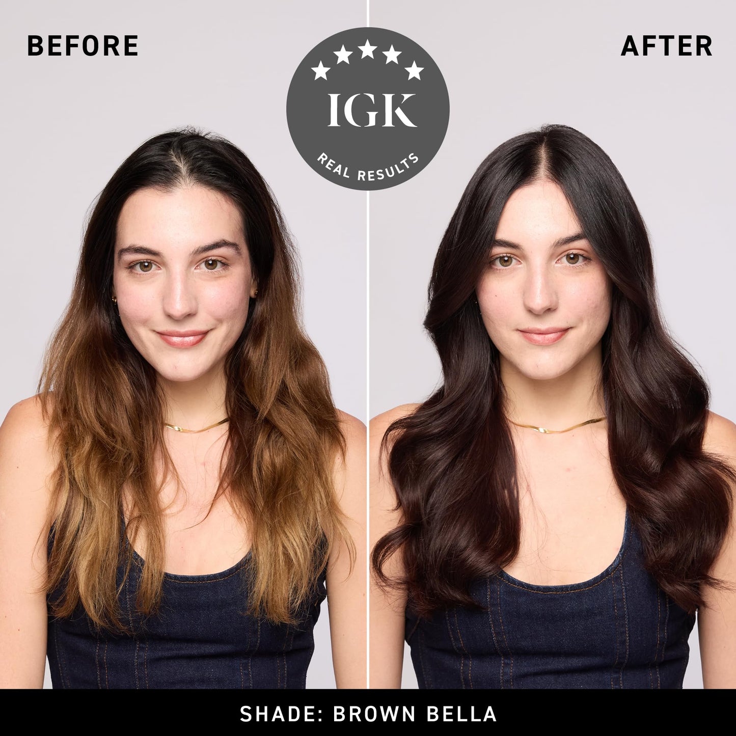 IGK Brown Bella | Chocolate Brown Hair Gloss + Color Depositing Mask | Boost Shine, Enhance Brunette Tones, Refresh Color | Semi Permanent