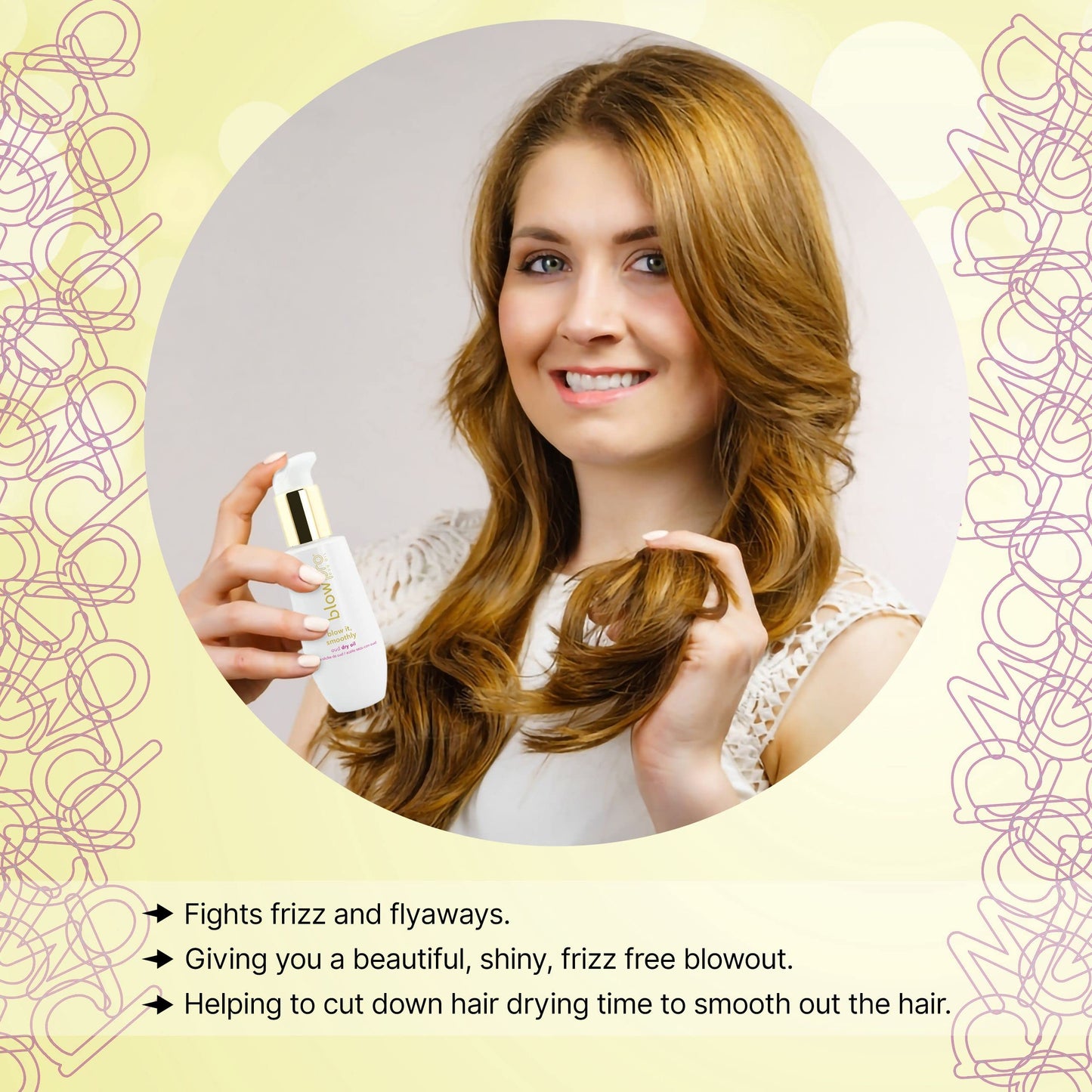 blowpro Blow It Smoothly Oud Dry Oil - Lightweight Essential Oils Serum for Added Hair Shine - Frizz-Free, Fragrant and Smooth Hair Blow Dry Finish
