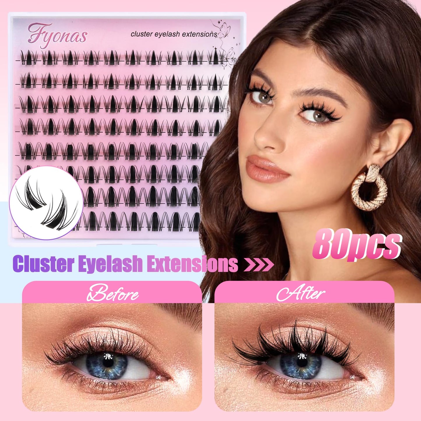 Fyonas Manga Lash Clusters Spiky Eyelash Clusters C Curl Cluster Eyelash Extensions 10-16mm Anime Individual Lashes Wet Look Lashes Clusters Beauty and Personal Care Fyonas