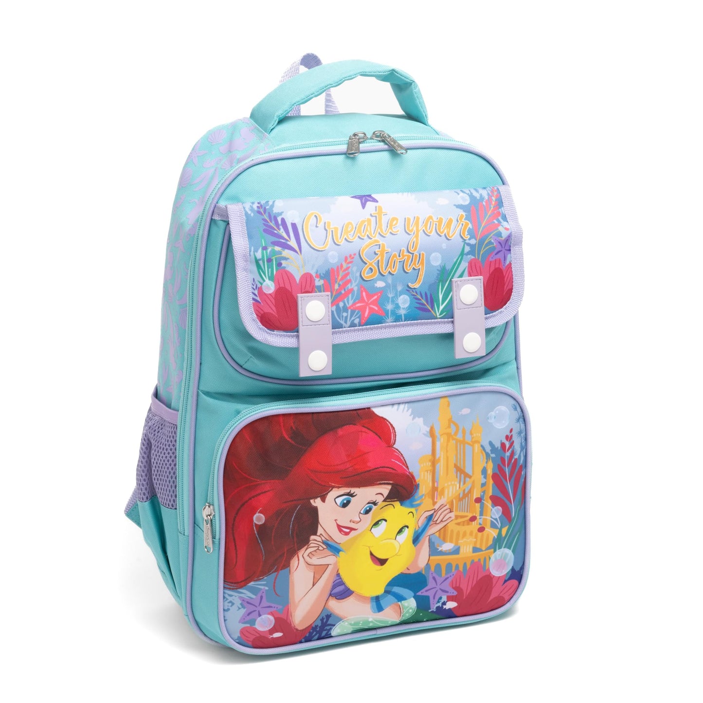 Ruz - The Little Mermiad Ariel Large School backpack with Padded Back and Adjustable Straps, Blue, A28235