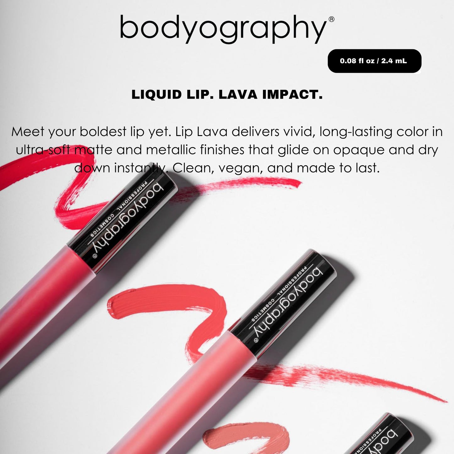 Bodyography Matte Lip Lava Liquid Lipstick - Strawberry Moon | Dark Rose Matte | Long-Wear, Transfer-Proof Lipstick with Vitamin E Conditioning |