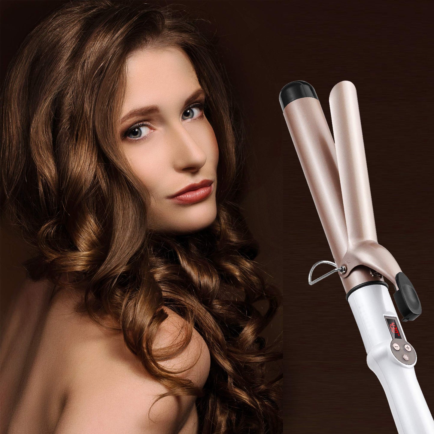 1.25 Inch Curling Iron Hair Curler with Ceramic Coating Barrel, Professional Curling Wand Instant Heat up to 450°F, LCD Display with 9 Heat Setting