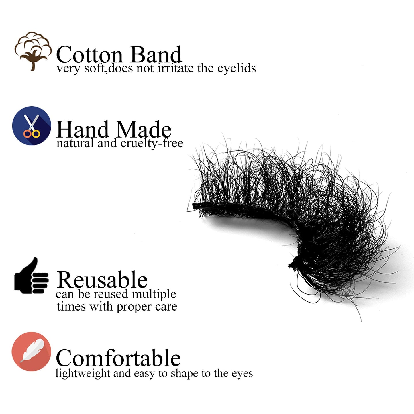 Fluffy Mink Lashes Miuhair False Eyelashes Natural Real Mink Lashes Fluffy Long 5D Dramatic Eyelashes for Women Full Lashes Durable Reusable Mink