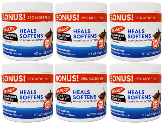 Palmer's Cocoa Butter Formula with Vitamin E, Body Moisturizer, Relieves Rough, Dry Skin, Smoothes Marks & Tones Skin, ("Bonus") 4.4 OZ Jar - 6 Pack Beauty & Personal Care Palmers