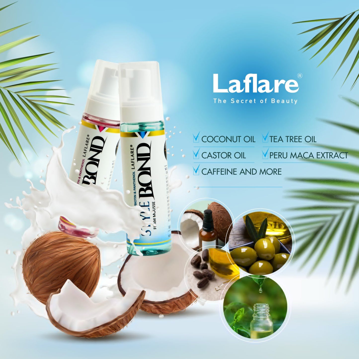 Laflare New Travel Size Mousse Foam - Hair Styling, Shine and Volume Mousse for Braid and Locs (Orchid)
