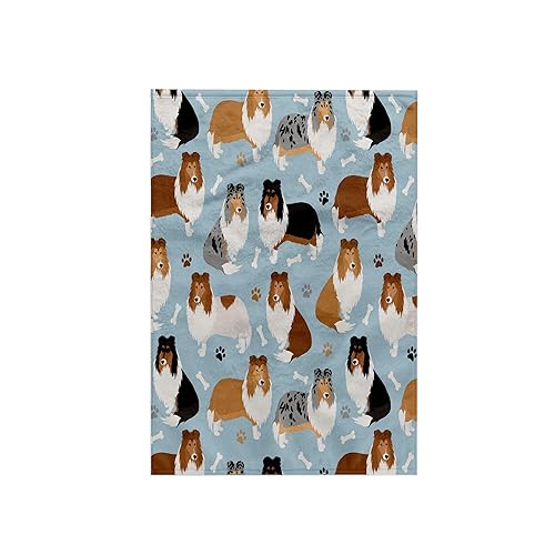 3dRose - Rough Collie Paws and Bones Dog Pattern - Towel - (twl-370538-1)