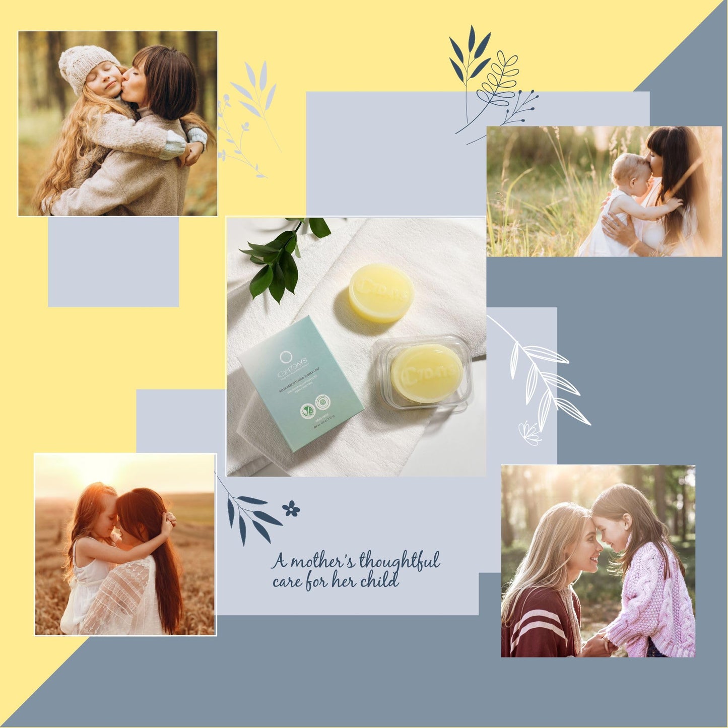 CDH7DAYS Baby & Sensitive Skin Soap Bar - EWG Verified, Vegan Certified, Korean Handmade Bar Soap, Plant-Based, Unscented Gentle Family Soap, Relax Beauty & Personal Care CDH7DAYS Soap that Resembles Nature