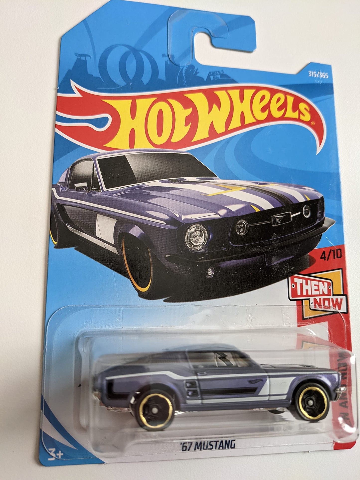 Hot Wheels Then and Now 4/10, Purple '67 Mustang 315/365 50TH Anniversary Card