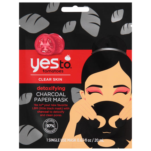 Yes to Tomatoes Clear Skin Detoxifying Facial Mask, 1 Single-Use Paper Mask