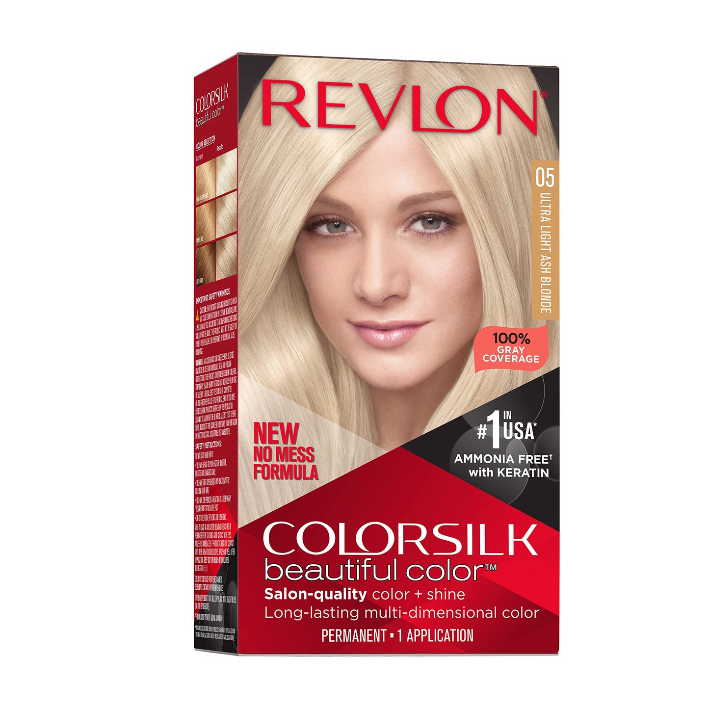 Revlon Colorsilk Beautiful Color Permanent Hair Color, Long-Lasting High-Definition Color, Shine & Silky Softness with 100% Gray Coverage, Ammonia