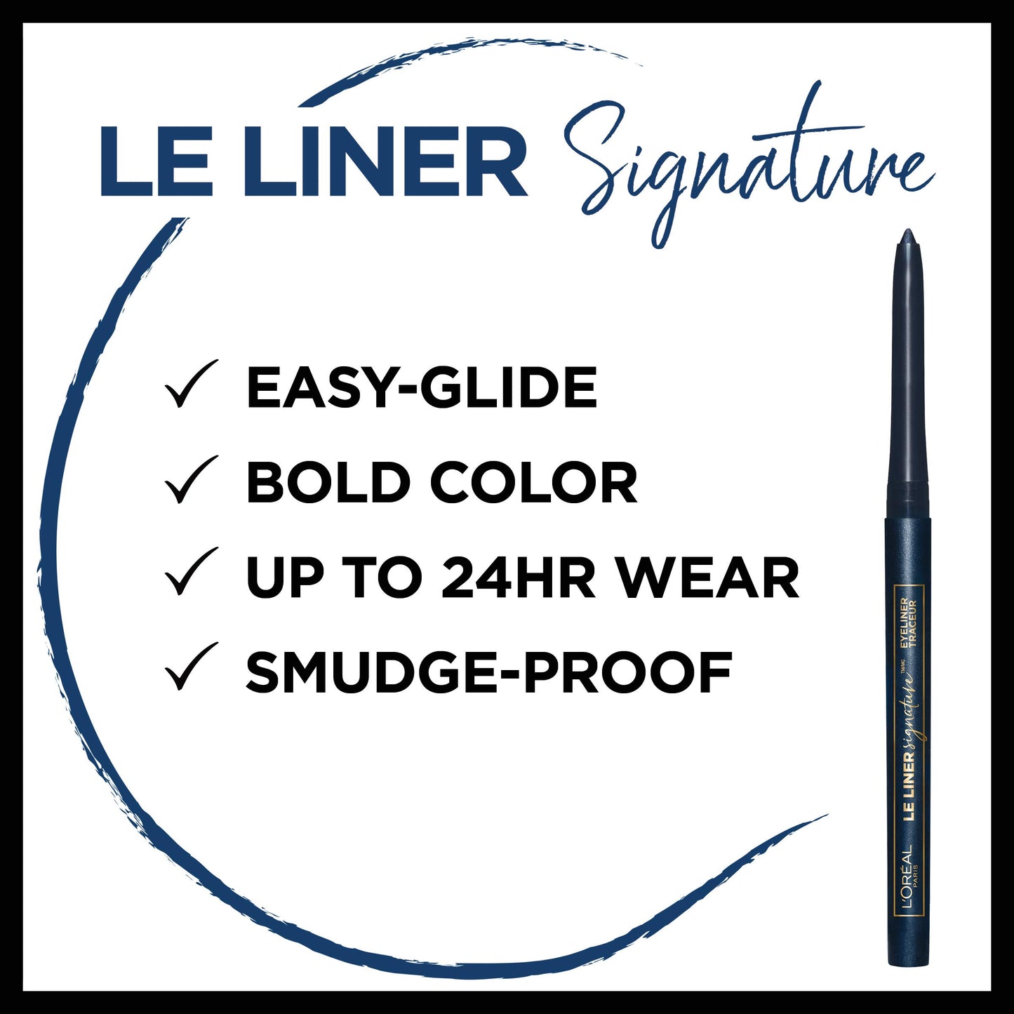 L’Oréal Paris Makeup Le Liner Signature Mechanical Eyeliner, Easy-Glide, Smudge Resistant, Bold Color, Long Lasting, Waterproof Eyeliner, Blue Jersey