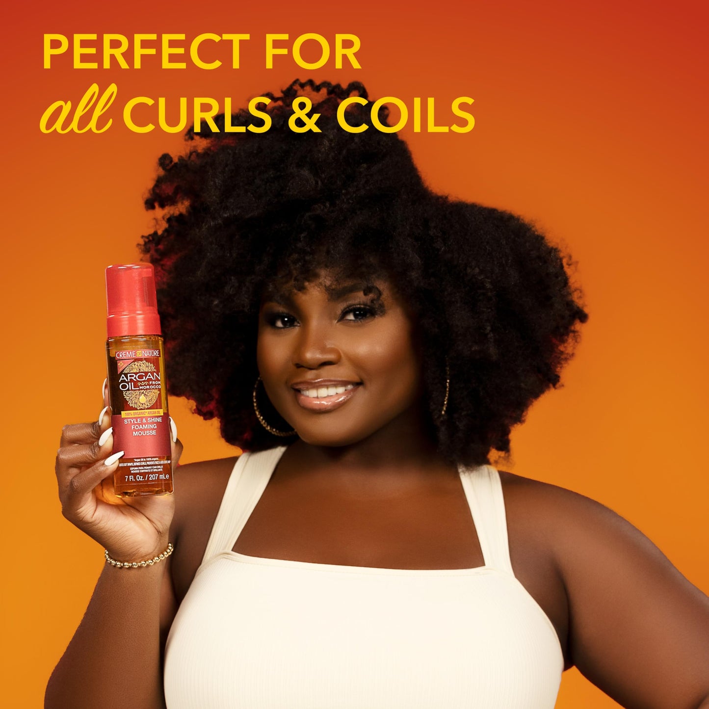 Creme of Nature Style & Shine Foaming Mousse, Defines Curls & Controls Frizz, Moisturizes Hair while Adding Shine with Argan Oil from Morocco, 7 fl oz Beauty and Personal Care Creme of Nature