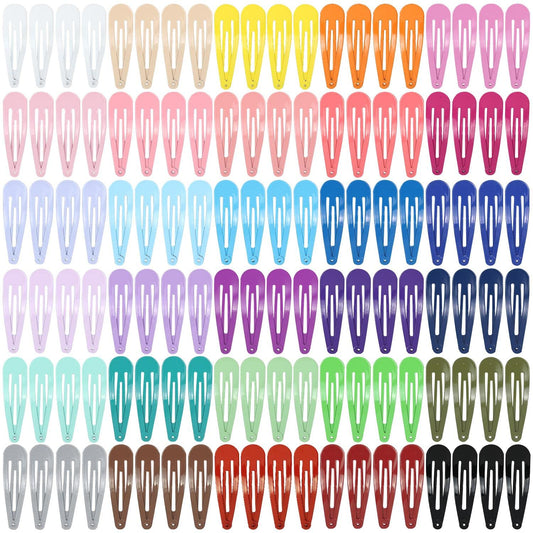 Cinaci 120 Pack in 30 Assorted Candy Color Anti-slip 2" DIY Metal Snap Hair Clips Barrettes Hair Accessories for Toddlers Kids Teens little Girls