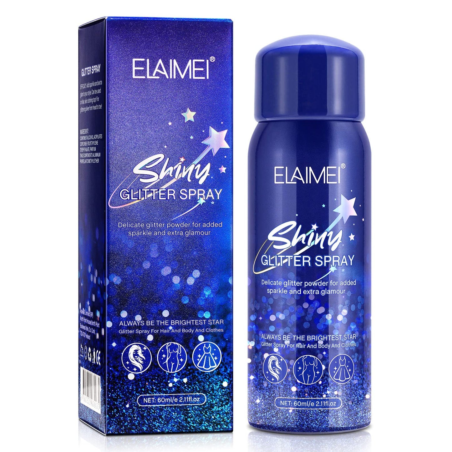 Shiny Glitter Spray for Hair, Tiktok Shiny Glitter Spray,Highlighter Powder for Party,Face, Body,Hair,Dress Prom Halloween Decorations Disco Ball