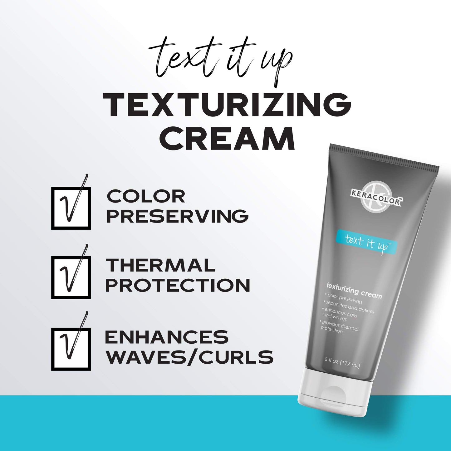 Keracolor Texturizing Cream for Curly Hair, Color Preserving, Enhances Curls & Waves, Provides Heat Protection, 6 Fl Oz