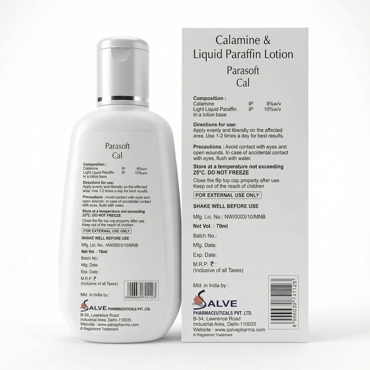 Parasoft Cal Body Moisturizing Lotion With Calamine, Aloevera And Rose Oil | Soothing Restoring Moisturizer | Relief Irritating Rashes Burns |