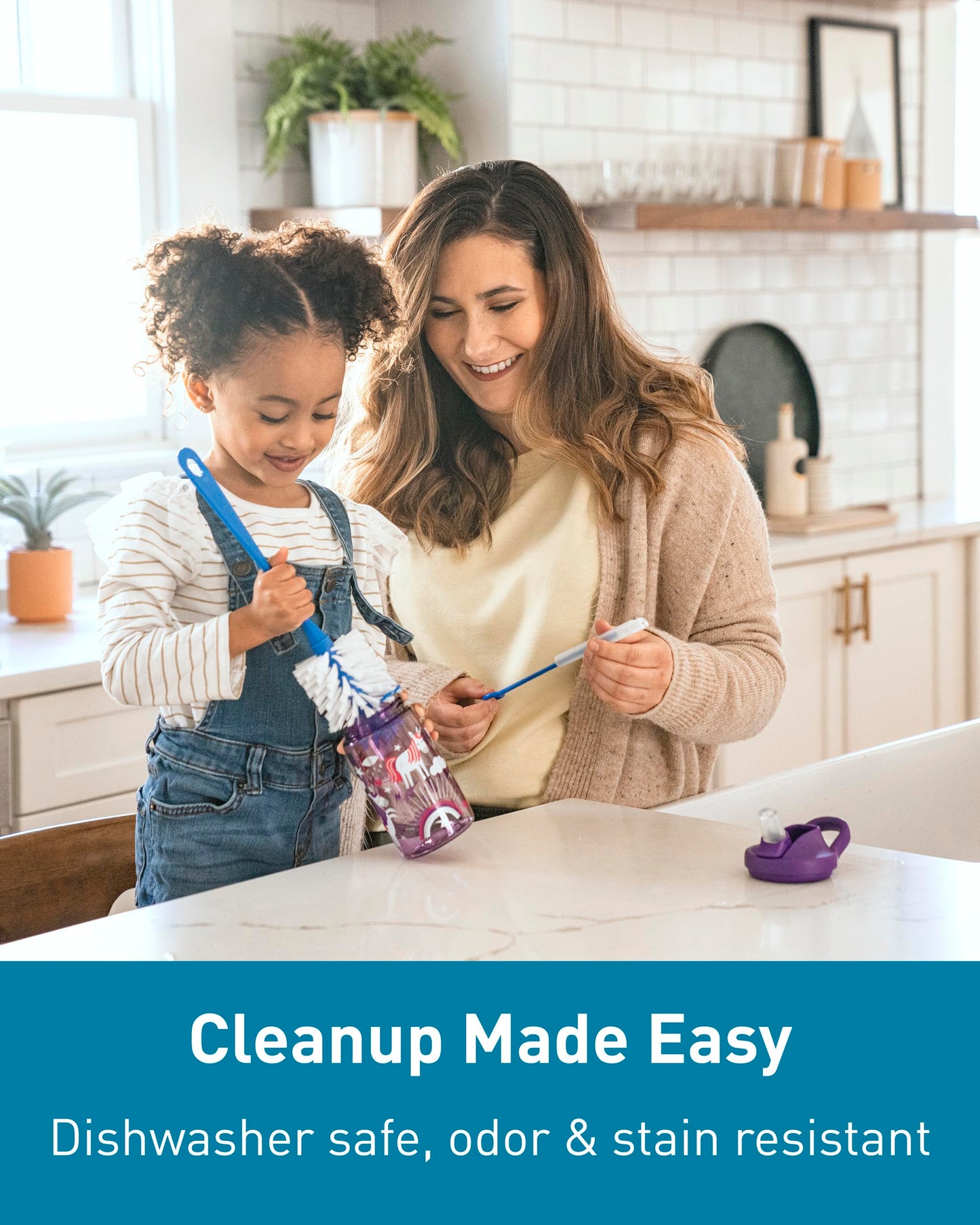 CamelBak Eddy+ Kids Bite Valve Straw Tritan Renew Water Bottle Orange Jungle Animals, 14oz